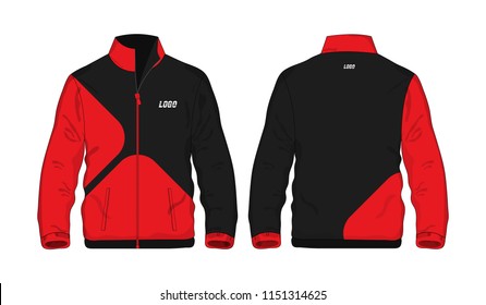 Sport Jacket Red and black template shirt for design on white background. Vector illustration eps 10.