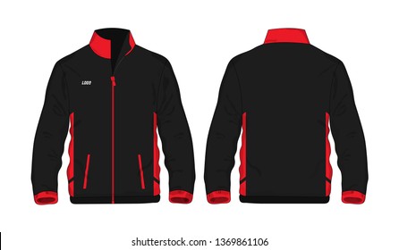 Sport Jacket Red and black template shirt for design on white background. Vector illustration eps 10.