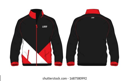 Sport Jacket red and black template for design on white background. Vector illustration eps 10.