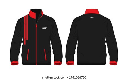 Sport Jacket red and black template for design on white background. Vector illustration eps 10.