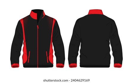 Chaqueta deportiva Rojo y camisa de plantilla negra para diseño con fondo blanco. Ilustración vectorial eps 10.