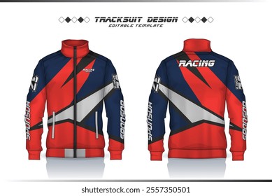 Sport Jacket Tracksuit Windbreaker motocross sports uniform template for design