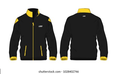 Sport Jacket Yellow And Black Template Shirt For Design On White Background. Vector Illustration Eps 10.