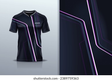 Sport jersey abstract stripe line tshirt mockup design black pink color
