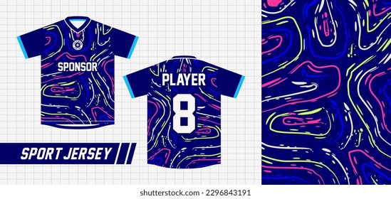 SPORT JERSEY DESIGN - COLORFULL CONTOUR PATTERN