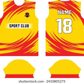 Sport Jersey Design. Cricket, Football, Rugby, Netball, Hockey, Karate, Volleyball, Athletics Sport jersey Designs. EPS10 