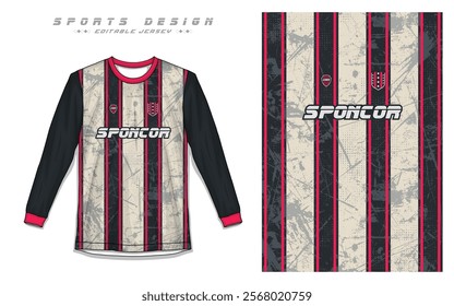 Sport Jersey design Front back Long Sleeve Soccer Jersey Vector Template