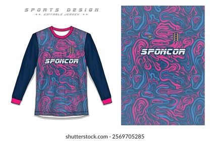 Sport Jersey design Front and back Long Sleeve Soccer Jersey Vector Template