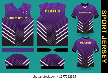 sport jersey design in gradation purple  color