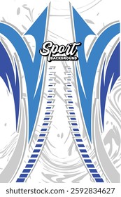 Sport jersey design template curve line for football soccer,  running, e sports, blue white color EPS 10