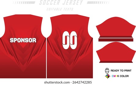 Sport jersey design template with grunge line halftone pattern background. Sport uniform in front and back view. Shirt mock up for sport club. Vector Illustration