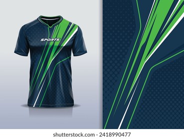 Sport jersey design template mockup stripe line racing for football soccer, running, esports, green color 
