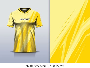 Sport jersey design template mockup stripe line racing for football soccer, running, esports, yellow color	
