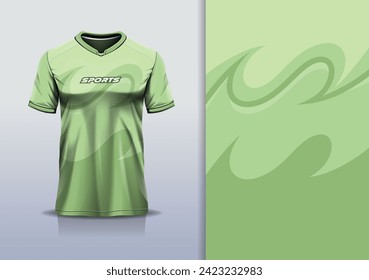 Sport jersey design template mockup curve line wave for football soccer, racing, running, e sports, in green pastel color	