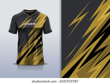 Sport Jersey Design Template Mockup Stripe Line Abstract for Sports Football Soccer, Racing, Running, in Gold Color