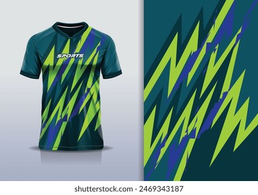 Sport jersey design template mockup stripe line racing grunge for football soccer, running, esports, green yellow color	