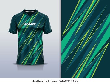 Sport jersey design template mockup stripe line racing for football soccer, running, esports, green yellow color	