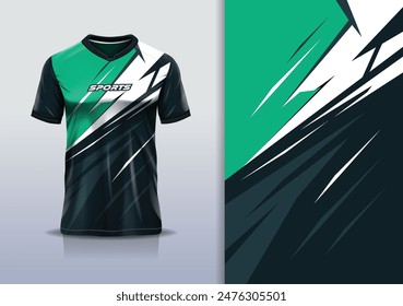 Sport jersey design template mockup stripe line racing for football soccer, running, esports, green black color