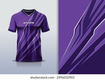 Sport jersey design template mockup stripe line racing for football soccer, running, esports, purple white black color