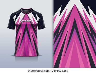 Sport jersey design template mockup stripe line racing for football soccer, running, esports, pink white black color