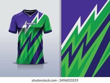 Sport jersey design template mockup stripe line racing for football soccer, running, esports, green white blue color