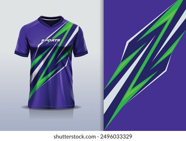 Sport jersey design template mockup stripe line racing for football soccer, running, esports, green white blue color