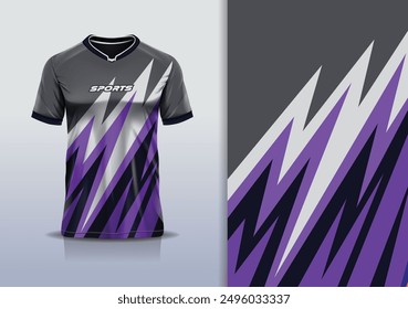 Sport jersey design template mockup stripe line racing for football soccer, running, esports, purple white black color