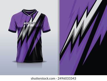 Sport jersey design template mockup stripe line racing for football soccer, running, esports, purple white black color