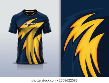 Linha de curva de modelagem de modelo de design de camisa de esporte para futebol futebol, corrida, esportes, cor laranja amarela azul