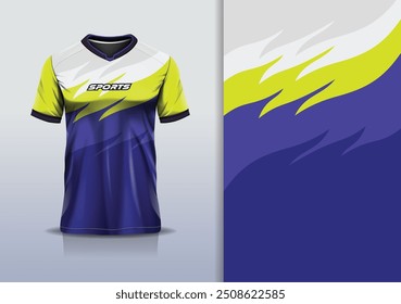 Linha de curva de modelagem de modelo de design de camisa de esporte para futebol futebol, corrida, esportes, cor laranja cinza amarelo azul