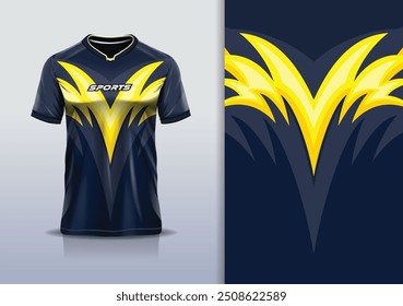 Linha de curva de modelagem de modelo de design de camisa de esporte para futebol futebol, corrida, esportes, cor laranja amarela azul