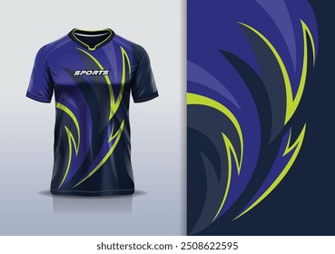 Linha de curva de modelagem de modelo de design de camisa de esporte para futebol futebol, corrida, esportes, cor amarela azul