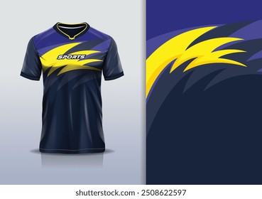 Linha de curva de modelagem de modelo de design de camisa de esporte para futebol futebol, corrida, esportes, cor laranja amarela azul