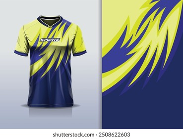 Linha de curva de modelagem de modelo de design de camisa de esporte para futebol futebol, corrida, esportes, cor amarela azul