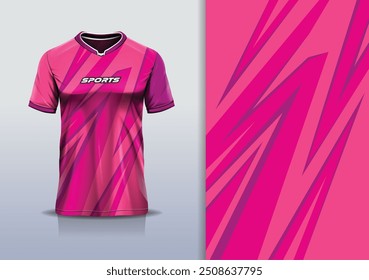 Sport jersey design template mockup stripe line racing for football soccer, running, esports, blue pink color