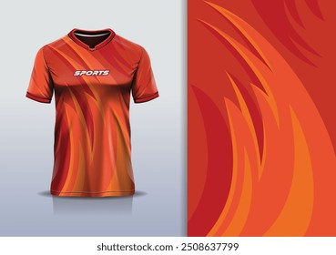 Sport jersey design template mockup curva linha de corrida para futebol futebol, corrida, esportes, cor laranja