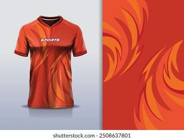 Sport jersey design template mockup curva linha de corrida para futebol futebol, corrida, esportes, cor laranja