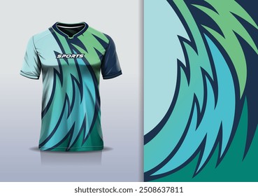 Sport jersey design template mockup curva linha de corrida para futebol futebol americano, corrida, esportes, cor preta verde
