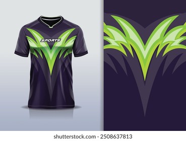 Sport jersey design template mockup curva linha de corrida para futebol futebol americano, corrida, esportes, cor preta verde
