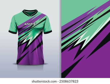 Modelo de design de camisa esporte mockup stripe line corridas para futebol futebol, corrida, esportes, roxo verde branco preto cor
