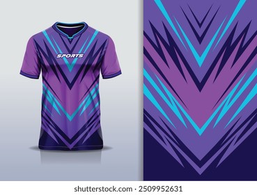 Sport jersey design template mockup curva linha de corrida para futebol futebol, corrida, esportes, azul roxo cor preta