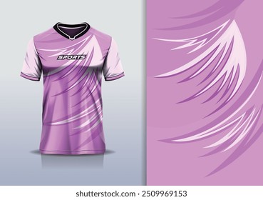 Sport jersey design template mockup curva linha de corrida para futebol futebol, corrida, esportes, cor pastel roxo