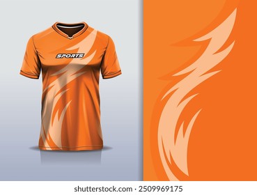 Sport jersey design template mockup curva linha de corrida para futebol futebol, corrida, esportes, cor laranja