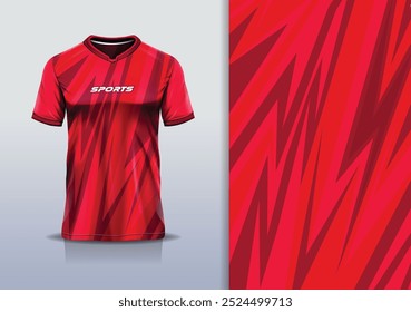 Modelo de design de camisa esporte mockup linha afiada para futebol futebol, corrida, esportes, cor vermelha