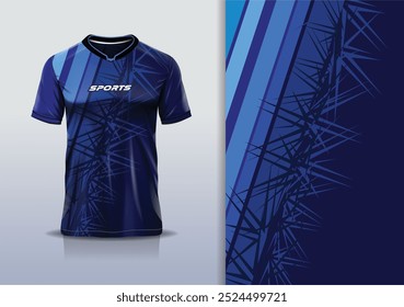 Modelo de design de camisa esporte mockup linha afiada para futebol futebol, corrida, esportes, cor azul da marinha