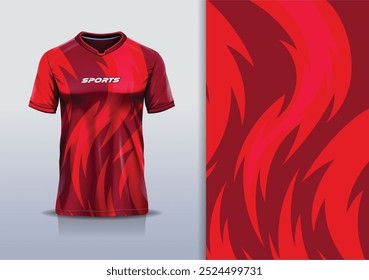 Linha de curva de cauda de modelo de design de camisa de esporte para futebol futebol, corrida, esportes, cor vermelha maroon