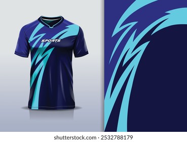 Linha de curva de modelagem de modelo de design de camisa de esporte para futebol futebol, corrida, esportes, cor azul marinho