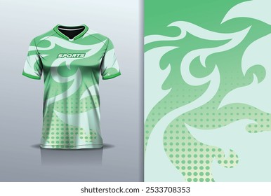 Modelo de design de camisa de esporte mockup tribal e polca padrão para futebol futebol, corrida, esportes, cor de limão verde