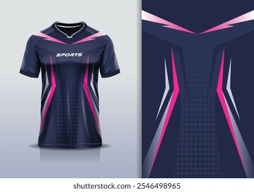 Modelo de design de camisa esporte mockup linha afiada para futebol futebol, corrida, esportes, cor branca rosa