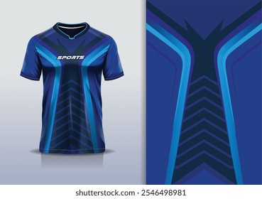 Linha de curva de maquete de modelo de design de camisa de esporte para corrida, corrida, esportes, cor azul marinho